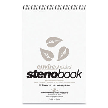 Roaring Spring® Enviroshades Steno Notepad, Gregg Rule, White Cover, 80 Gray 6 X 9 Sheets, 4-pack freeshipping - TVN Wholesale